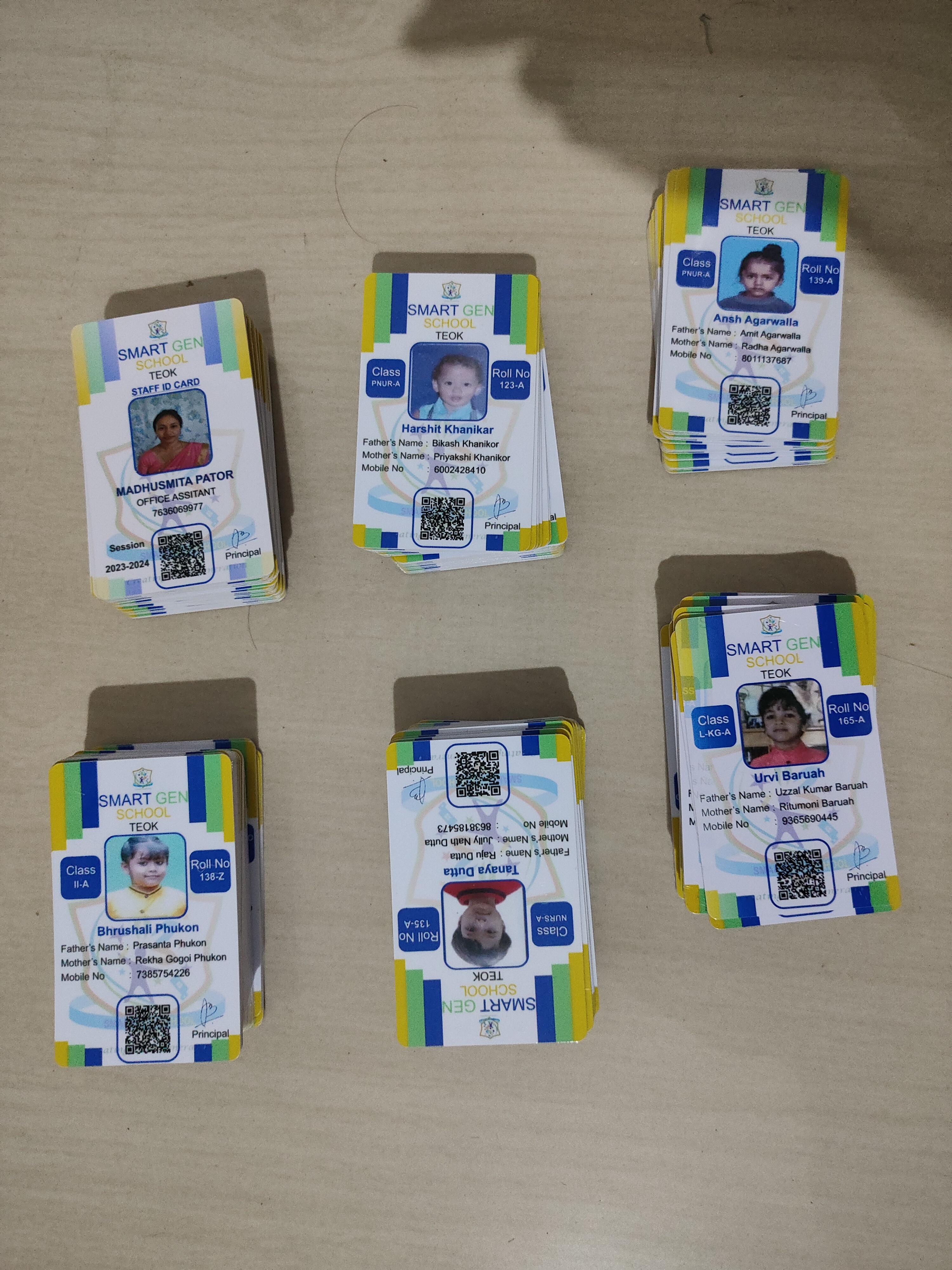 Membership card with QR code and barcode for member identification