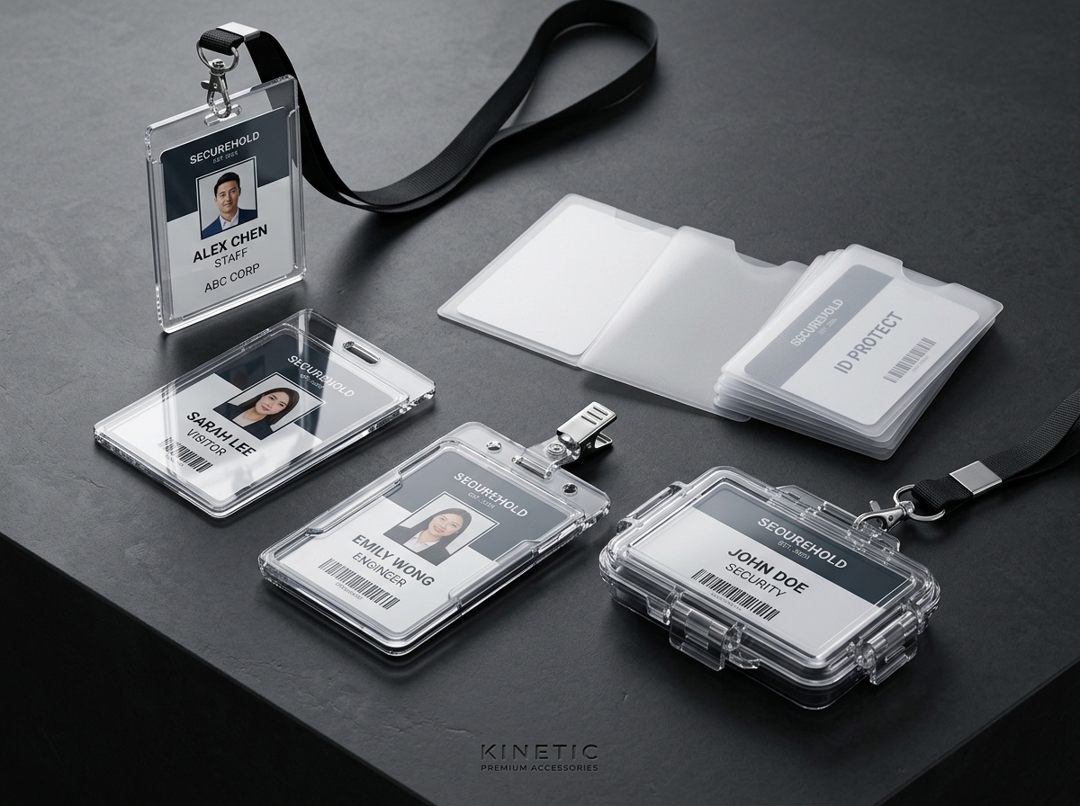 Crystal Clear Hard Acrylic and Polycarbonate ID Card Badge Holders
