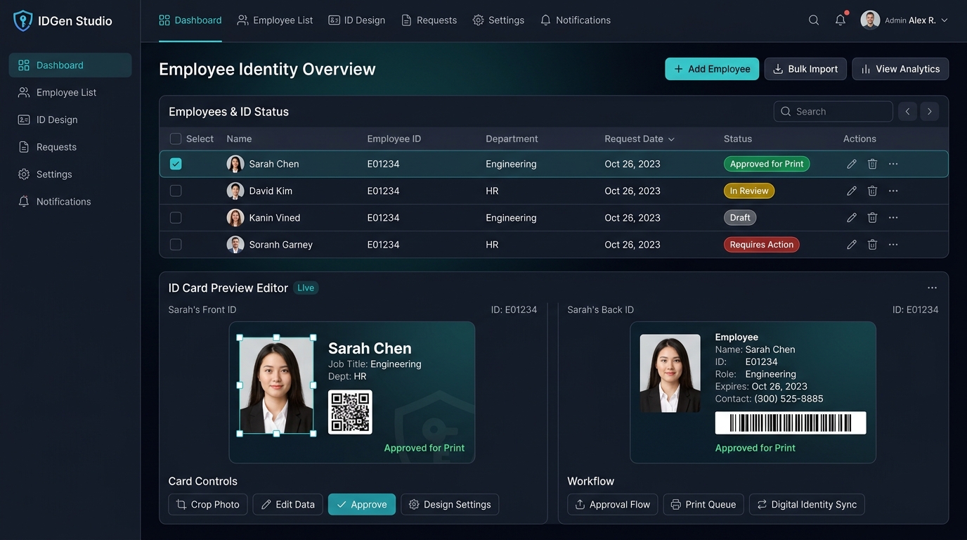 IDGen Studio digital ID card data collection and preview