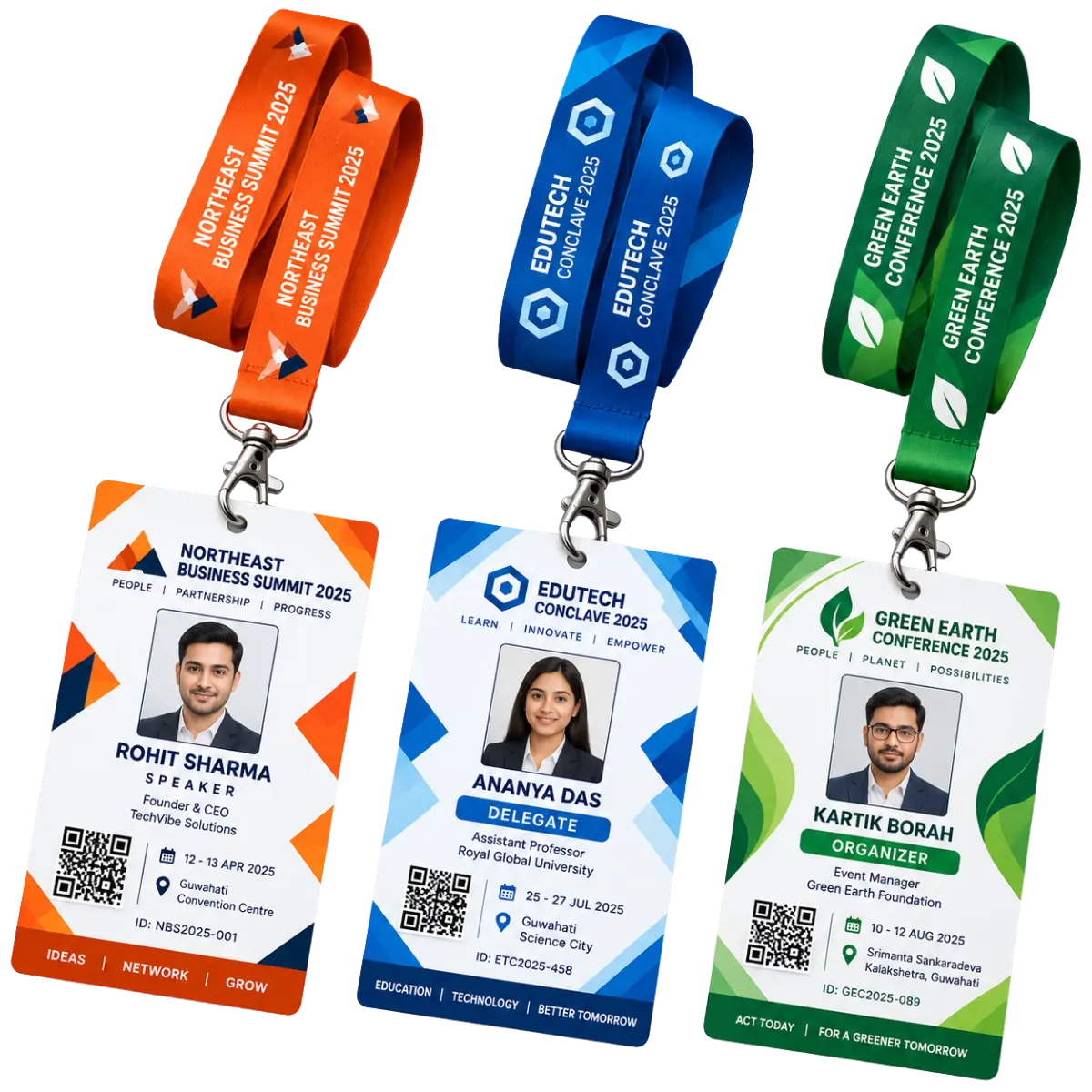 Corporate Executive Employee ID card with retractable badge reel and RFID chip