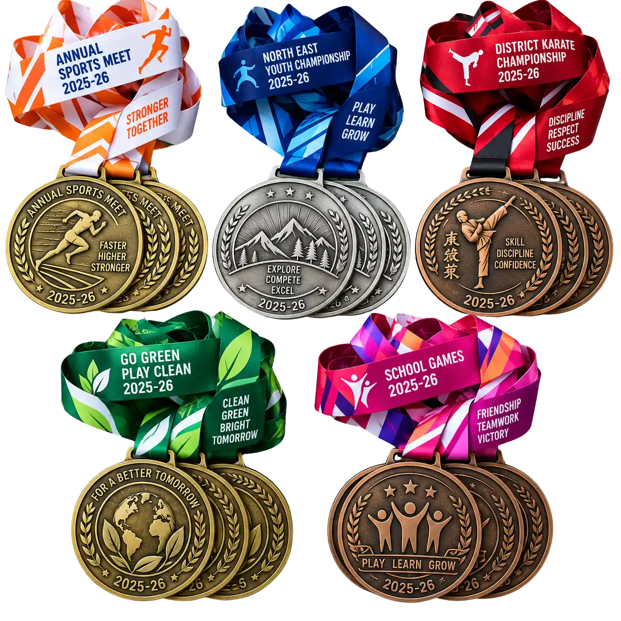 Marathon & Academic Honor Medals IDGen marathon finisher and institutional custom shaped zinc medals