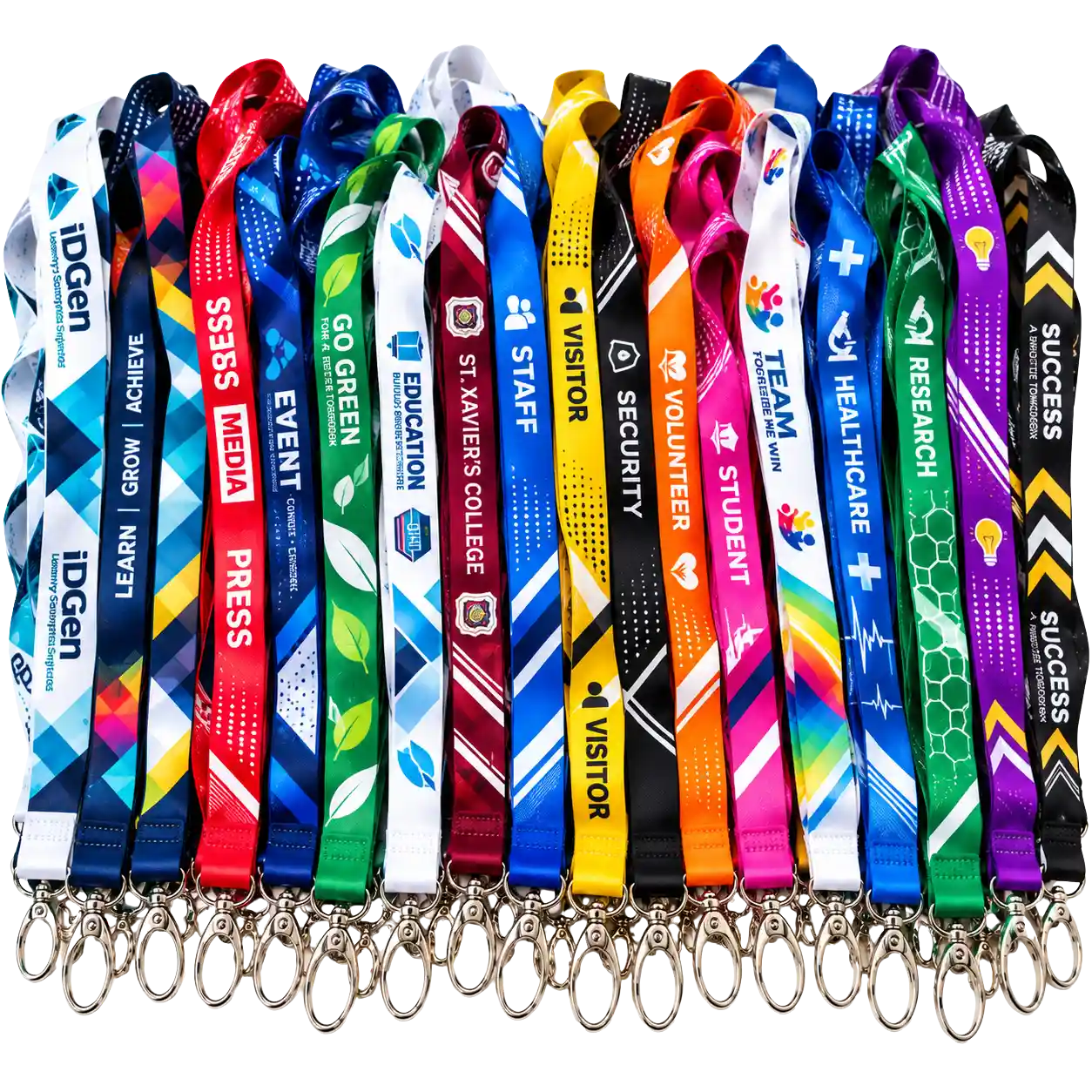 20 mm Premium Custom Printed Satin Lanyard 20mm custom printed satin lanyard with crisp idGen branding, chrome hook and acrylic card holder