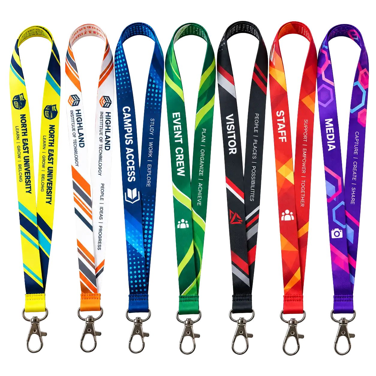 Institutional Bulk Lanyard Production High volume bulk custom lanyard printing and spool production by idGen