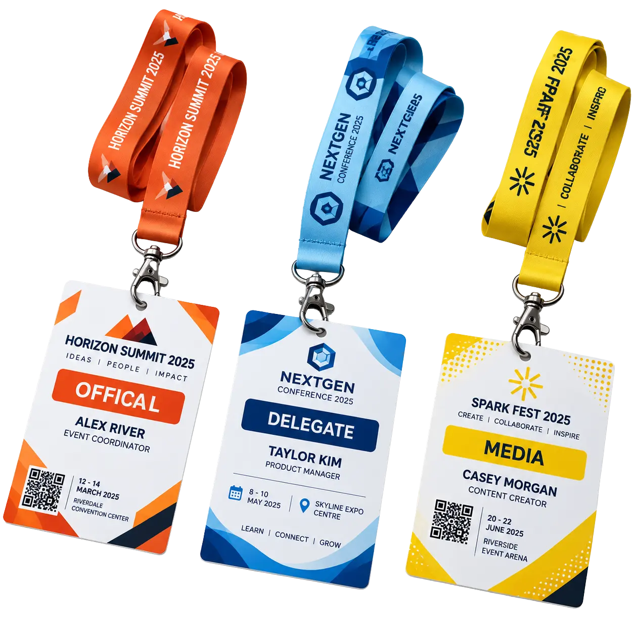 Event VIP Badges, Official Passes and Delegate Credentials with custom lanyards by IDGen