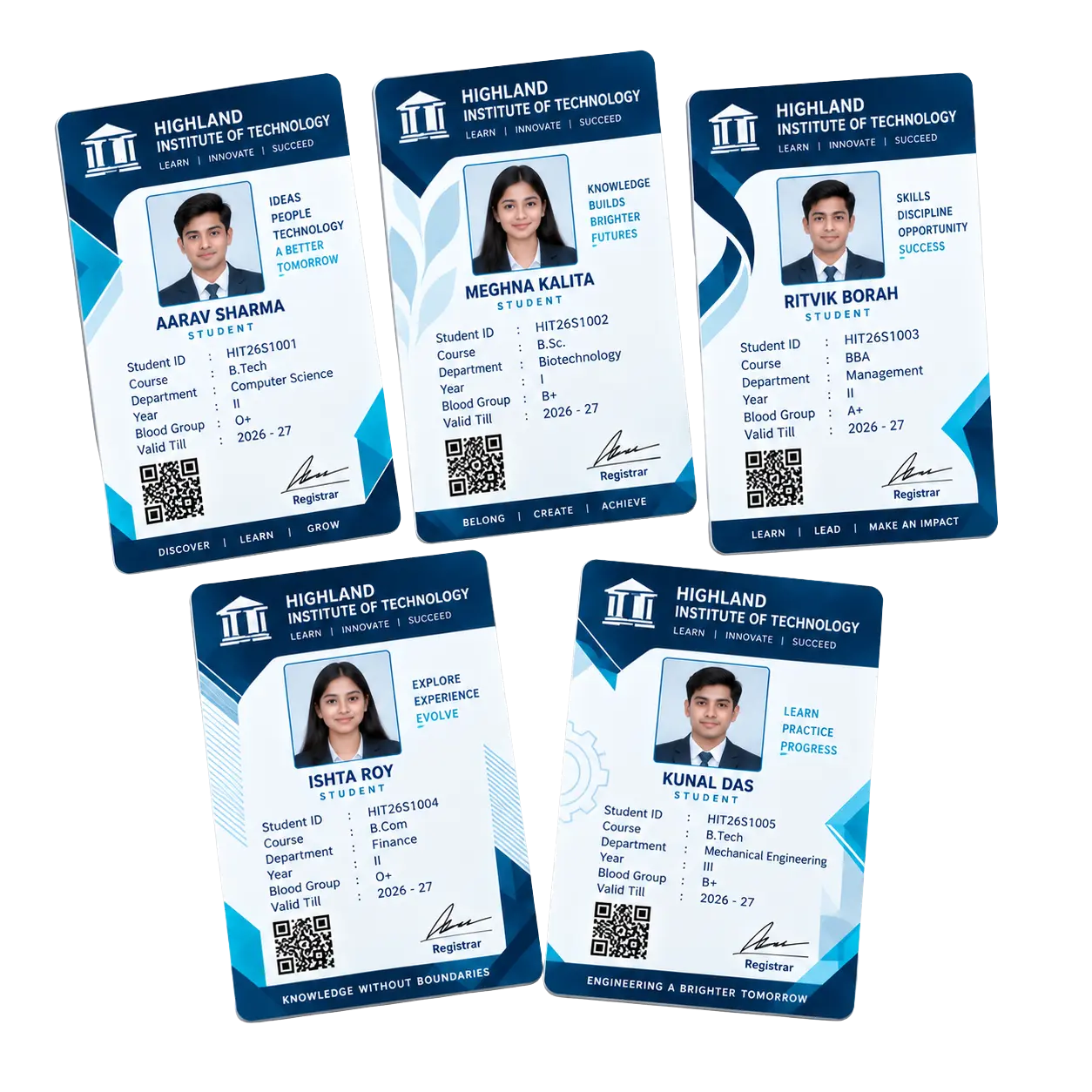 IDGen CR80 30-mil virgin PVC cards for student and corporate identification